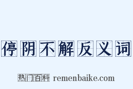 停阴不解反义词是什么意思的图片